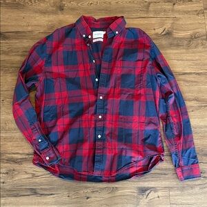 Goodfellow & Co Red and Blue Plaid Men's Shirt
